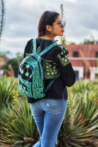 MOCHILA VERDE AZUL